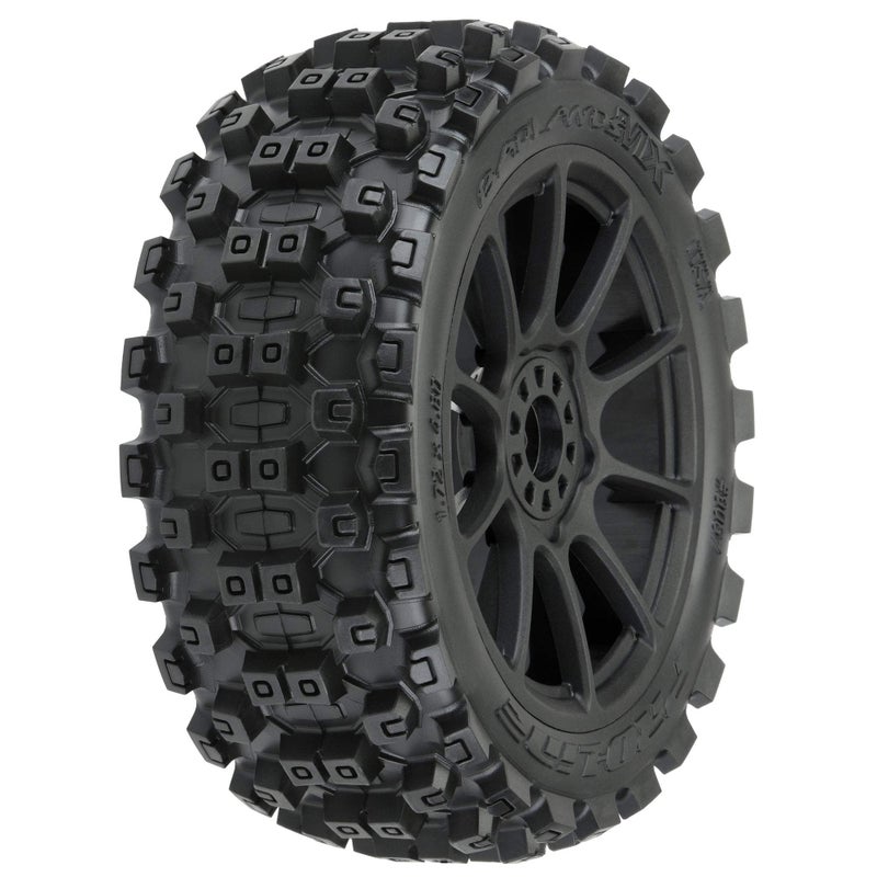 برو-لاين ريسينج إطارات Pro-line Racing Badlands MX M2 1/8 MTD Mach 10 عجلات سوداء F/R PRO906721 RC - Image 1